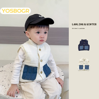  YOSBOGR áo gile cho bé áo len bé trai áo phao gile cho bé gile len cho bé chất lượng thời trang thoải mái 2024 NEW STYLE KMJ2491B2I 38Z240921 
