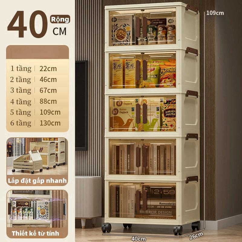 Tủ đựng đồ nhựa trong suốt gia đình mới, tủ quần áo ăn nhẹ, chất liệu nhựa PP, cửa đôi chống bụi