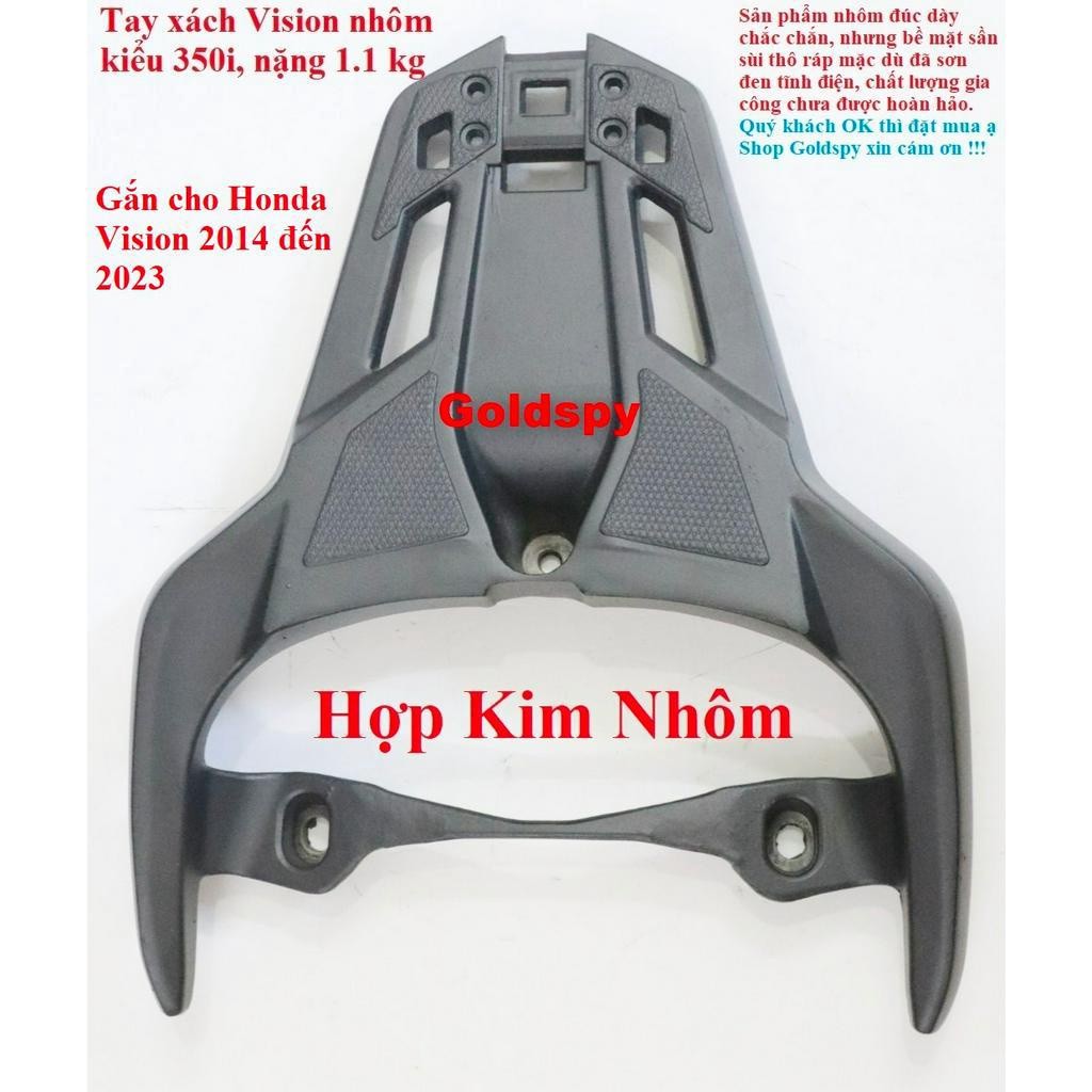Tay dắt cảng sau tay xách Vision Nhôm kiểu SH 350i và  SH 300i, gắn cho Honda Vision 2014 đến 2023.