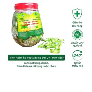  Viên Ngậm Giảm Ho TEPTALISSINE Đại Uy - Hỗ Trợ Giảm Đau Rát Họng Ho Có Đờm Khản Tiếng - Hộp 200 400 viên 