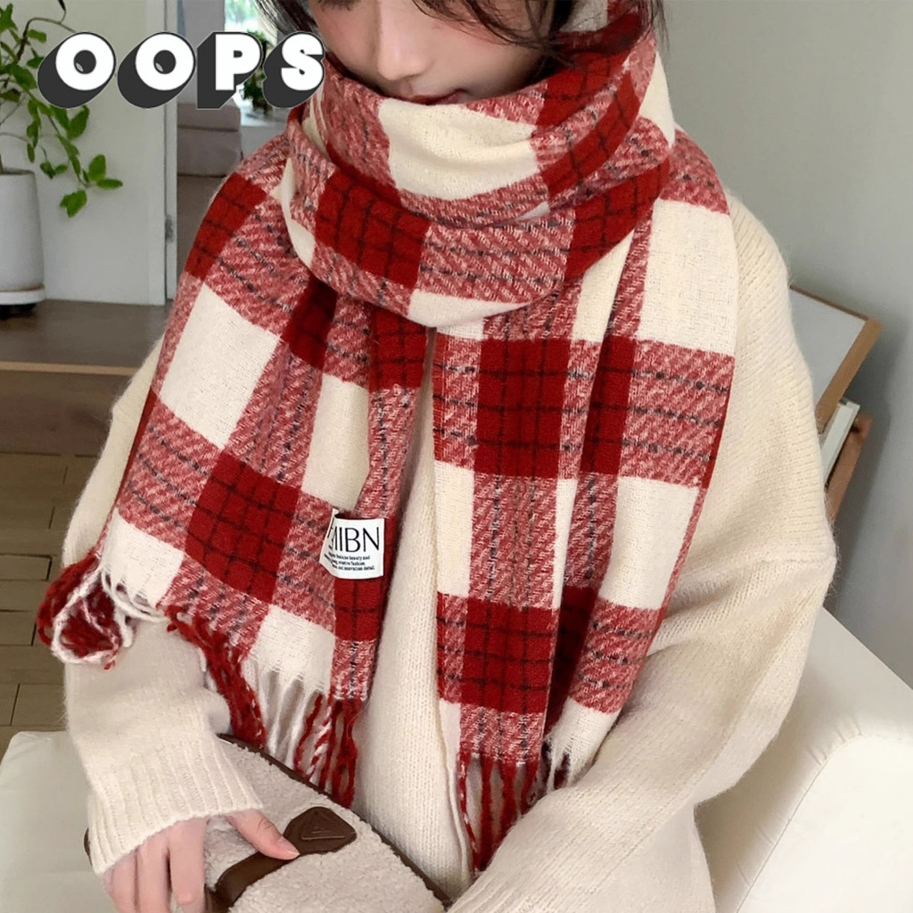 Oops! Khăn Choàng Cổ Nữ Tag Official Khăn Len Choàng Cổ Nam Nữ Thời Trang Chất Len Dày Ấm Áp Dài WSP24A033V 41Z241009