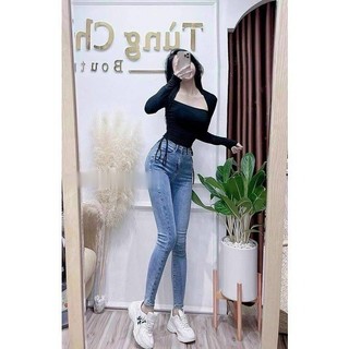 Áo thun lụa croptop xẻ ngực MAGB0505200 mới