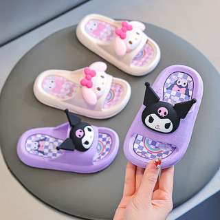  Dép lê cho bé dép hoạt hình melody và kuromi được bé gái yêu thích PVC mềm nhẹ chống trơn trượt 