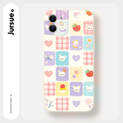 JURSUE Ốp lưng dễ thương đẹp hoạt hình Anime độc lạ ngộ nghĩnh nữ chống sốc chống bẩn mềm cho iPhone 17 16 15 14 13 12 11 PRO MAX SE 2020 X XR XS ip 8 7 Plus kute  ZC041