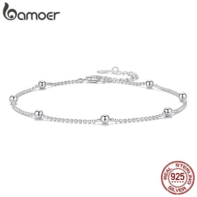 BAMOER Thiết Kế Ban Đầu Bạc 925 Vòng Chân Hạt Trang Sức Quà Tặng Cho Nữ
