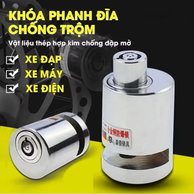 Khóa Phanh Đĩa Xe Máy Chống Trộm, Ổ Khóa Mini Nhỏ Gọn  Gia Dụng One Top
