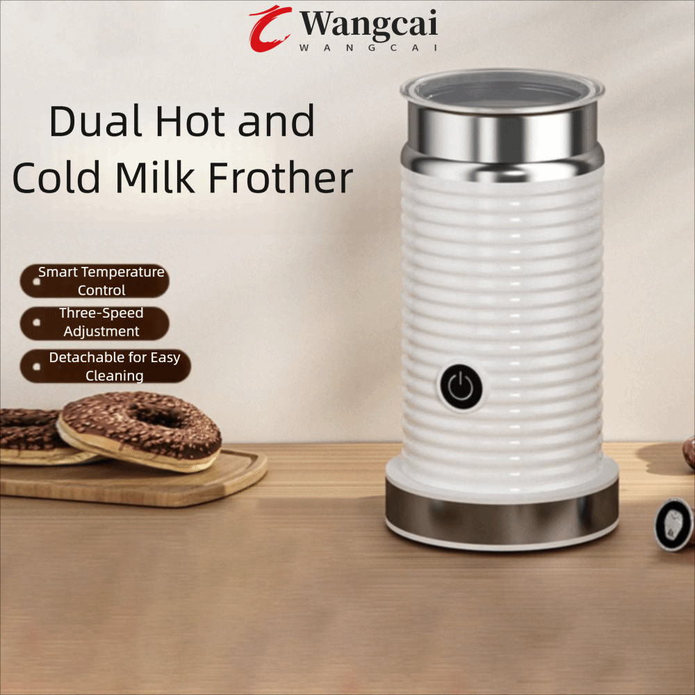 Máy tạo bọt sữa tự động WANGMCAI, Máy tạo bọt sữa điện cà phê tự động nóng lạnh, Dụng cụ nhà bếp Hiệu ứng kép Máy tạo bọt sữa Latte Cappuccino đa chức năng Sử dụng tại nhà