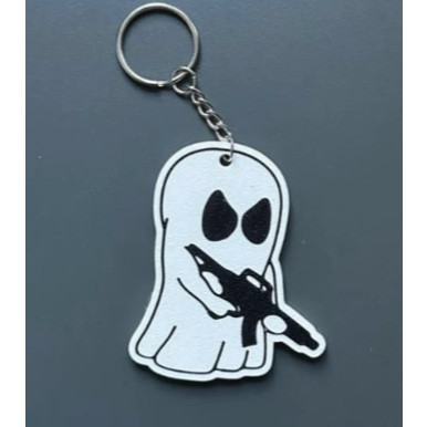 Keyring Gangster Ghost – Cute Ghost with Toy Gun
