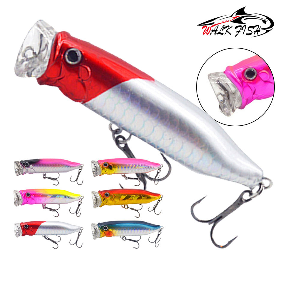 Cá Walk Poper 3D 7cm - Mắt nổi, Móc Treble