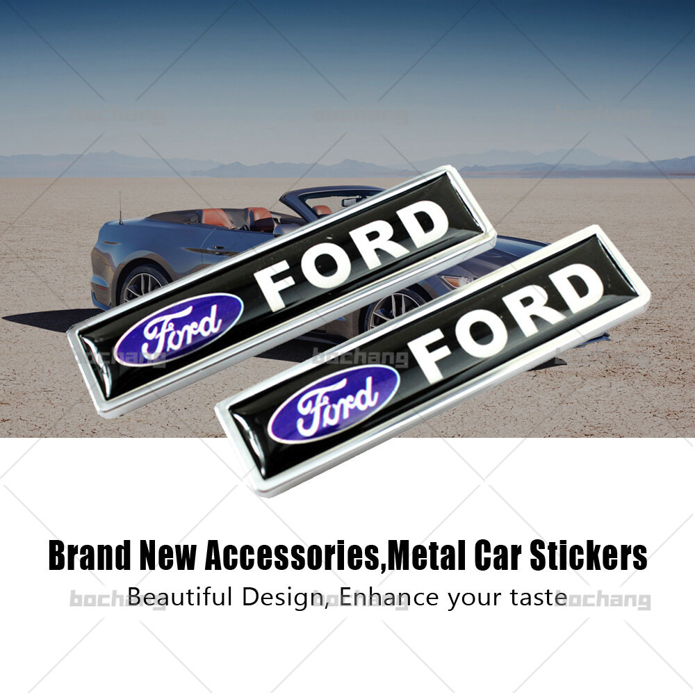 2 Miếng Kim Loại Xe Fender Dán Cho Ford Logo Dành Cho Xe Ford ranger explorer everest ecosport mustang expedition Festa Xe Bên Huy Hiệu Decal Phụ Kiện Tự Động