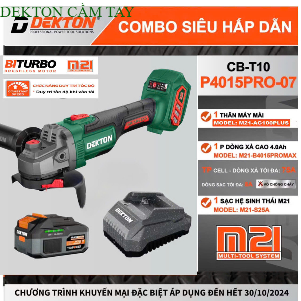 Máy Mài Dùng Pin DEKTON M21 - AG100PLUS _ Màu Xanh DEKTON CẦM TAY