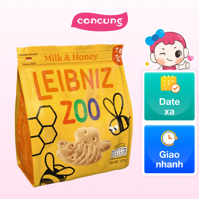 BÁNH QUI SỮA & MẬT ONG HÌNH GẤU & ONG LEIBNIZ ZOO 100g