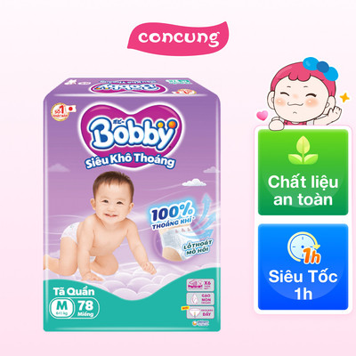 Tã quần Bobby size M, 78 miếng - concung