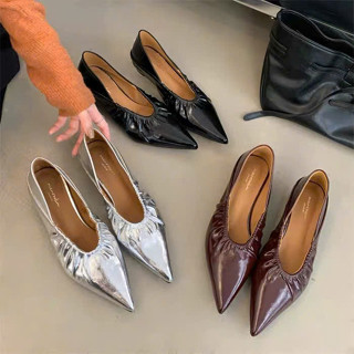  ̣̣̣ HÀNG SẴN  Giày mũi nhọn có gót bo chun Manrolin Autumn 2025 mã 326-3 