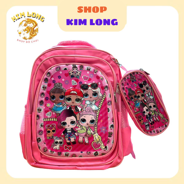 BALO / CẶP ĐI HỌC HÌNH BÚP BÊ LOL TẶNG KÈM BÓP VIẾT HÌNH 3D NỔI CHO BÉ GÁI ĐI HỌC CẤP 1 LỚP 1 2 3 4 