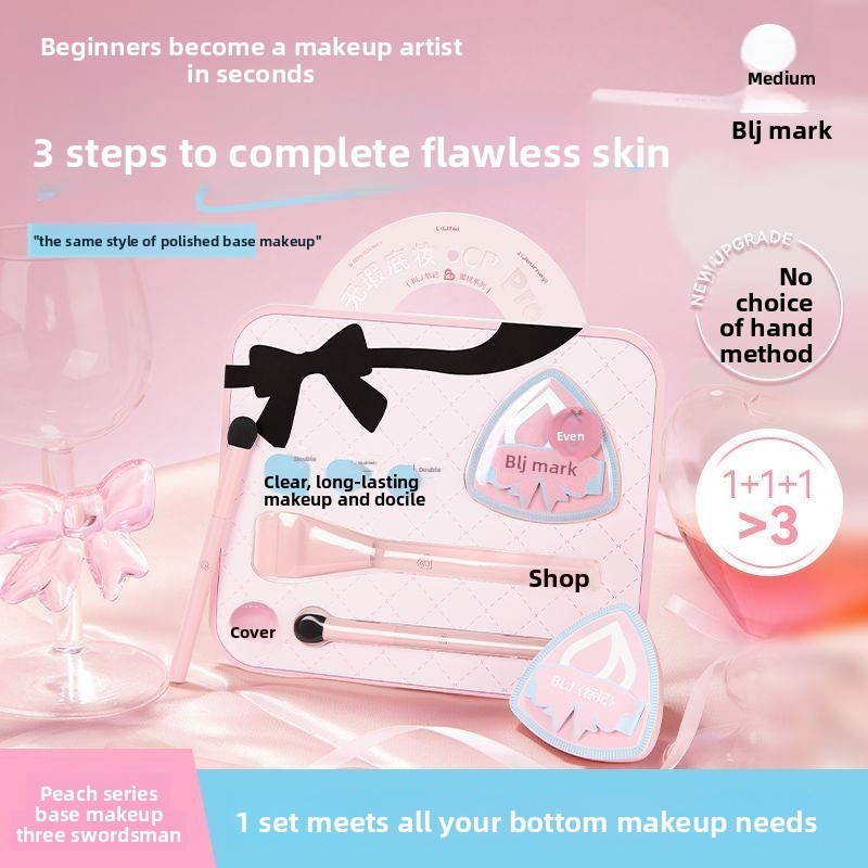 Blj Sponge Concealer Stick flat-head one-line Foundation brush no Powder puff