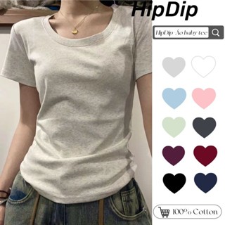 【100% cotton  Áo baby tee Áo Thun ôm body Áo y2k ngắn tay cổ chữ U hở vai thời trang