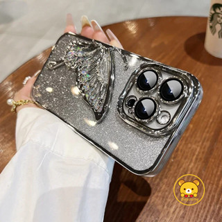 Ốp Lưng Bướm Lấp Lánh Sang Trọng Cho Samsung Galaxy A22 M32 M22 A21S A20S A13 A14 A05 A05S A04 A04E A03S A03 Core A11 A12 M12 Vỏ Mềm Bảo Vệ Camera