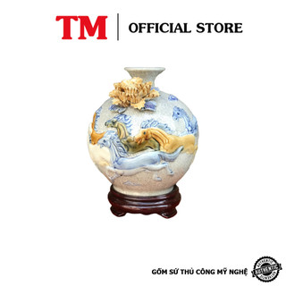 Bình hút tài lộc men rạn cổ Mã đáo thành công-Xưởng Gốm TM-KH - Gốm Gia Nguyễn - Bát Tràng