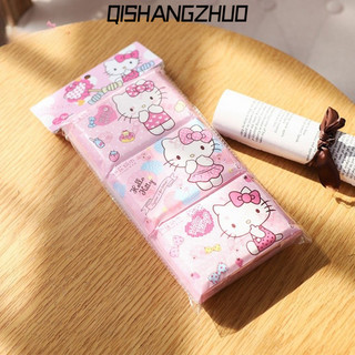 [Shngki] 2023 Khăn Giấy HelloKitty Kawaii Sanrio Hoạt Hình In Khăn Giấy Ví Di Động Khăn Tay Dễ Thương Khăn Ăn Giấy [MỚI]
