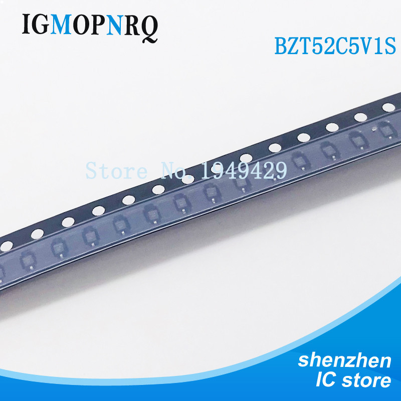 100 chiếc SMD Zena Diode 5V1 SOD-323 0805 0.25W SMD Diode BZT52C5V1S MM3Z5V1