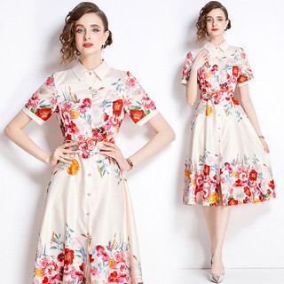 Đầm Cardigan tay ngắn in hình định vị thắt lưng Joker thời trang