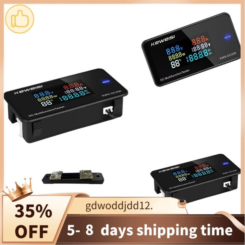 Cao cấp KEWEISI DC 0-200V Vôn kế Ampe kế KWS Đồng hồ đo năng lượng LED Kỹ thuật số DC Wattmeter Đồng