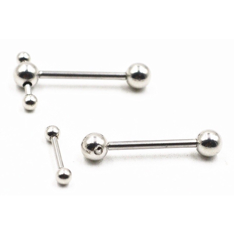 LU0011 khuyên lưỡi kiểu dáng đá zircon bằng thép không gỉ 69store