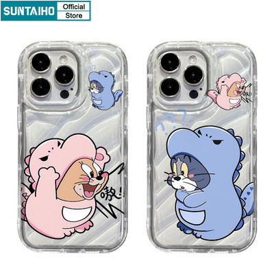 Suntaiho Ốp Lưng iPhone Đẹp Ngộ nghĩnh Dễ Thương Vỏ Hoạt Hình Chuột Mèo Cặp Đôi Họa Tiết Ốp Điện Thoại TPU Mềm Cao Cấp Chống Sốc Cho Iphone 16 15 14 12 13 11 Pro Max IP 7 8 Plus Iphon X Xs XR Xs Max Hàn quốc Ốp Lưng