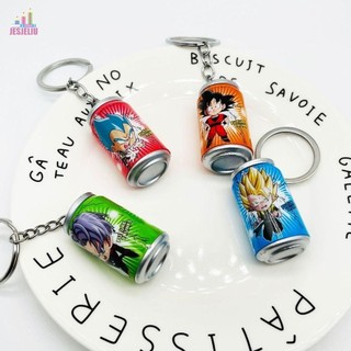 Jesjeliu Dragon Ball Can Keyring, Đồ chơi hình Lon mô phỏng Dragon Ball Anime Móc khóa, Son Goku Kakarotto Hoạt hình vui nhộn Anime mô phỏng có thể móc khóa