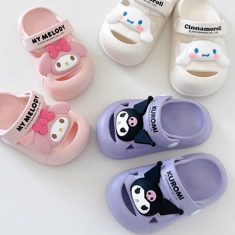 Cheerful Mario Dép cho Bé Gái Kuromi Dép Tập Đi Chống Trơn Trượt Thoáng Khí dép cross cho bé dép sục