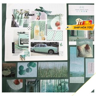 Bộ 70 Sticker ảnh dán Postcard retro STI02 nhiều màu trang trí sổ Bullet journal, album