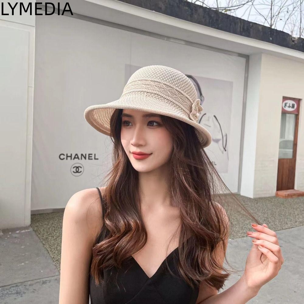 LYMEDIA ngư dân LYMEDIA, Mũ chống nắng thoáng khí bằng lụa băng, Hoa bện chống tia cực tím Mũ chống 