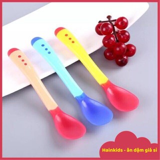  Thìa Báo Nóng ăn Dặm Cho Bé Thìa đút Bột Cháo Soup Có Chức Năng Báo Nóng Màu Sắc đa Dạng đầu Thìa Bo Tròn An Toàn 