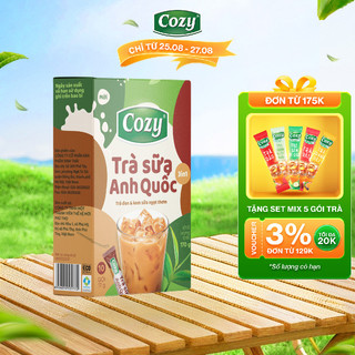 Trà Sữa Anh Quốc Hòa Tan 3in1 Cozy Vị Trà Đen Kết Hợp Kem Sữa Ngọt Thơm Giải Khát (10 gói x 17gr)