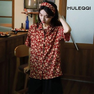 HULEQQI Áo in hoa Thái Lan Vintage Nữ Cô Gái Du Lịch Kỳ Nghỉ