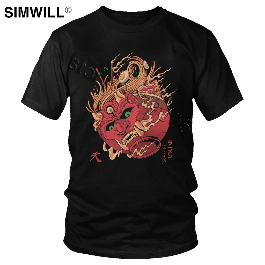 Đô Thị Nhật Bản Ramen Tee Áo Sơ Mi Nam Mùa Hè Cotton In Hình Áo Cổ Tròn Tay Ngắn Đồ Họa Áo Thun Quá 