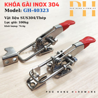 khóa gài inox 304, khóa sập GH40323 size 110 mm.
