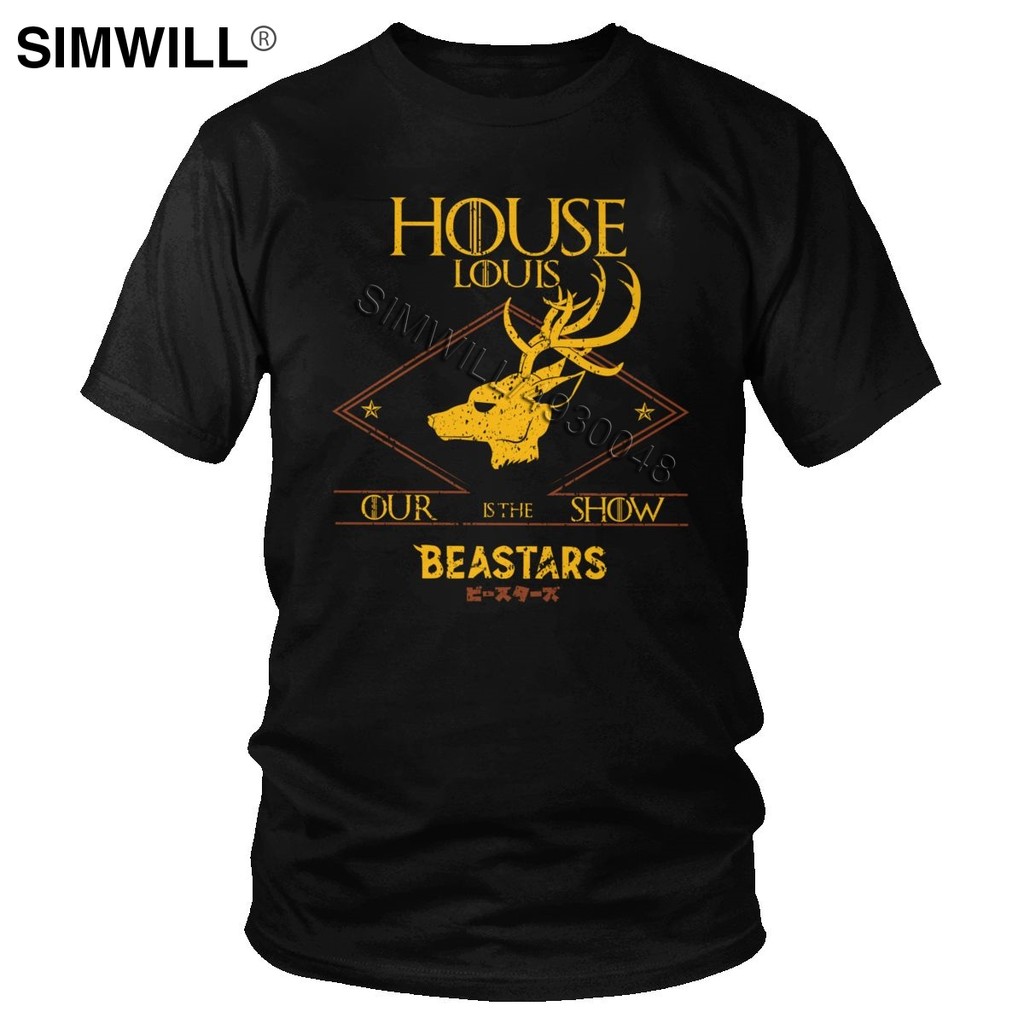 Thời Trang Mới Nhất Áo nam Mềm Cotton Beastars Nhà Áo Tay Ngắn Động Vật Hươu Louis Tee Anime Lông Ma