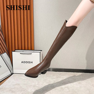 SHISHI giày nữ boot trăm mốt  Phối hợp dễ dàng Đàn hồi Nổi bật Chống thấm nước FMT24512AO 39Z240925