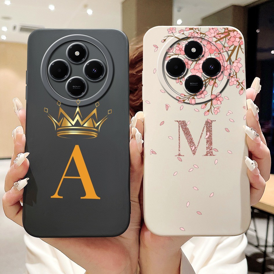 Dành Cho Xiaomi Poco C75 Vỏ Thời Trang A Z Chữ Thái Hoa Silicon Mềm Ống Kính Bảo Vệ Cho Xiaomi Poco 