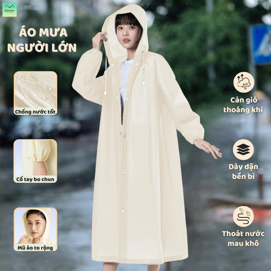  Áo Mưa 1 Người Trong Suốt EVA,Áo Mưa Đi Xe Máy Chống Nước,Áo Mưa Măng Tô,Áo Mưa Người Lớn Và Trẻ Em 