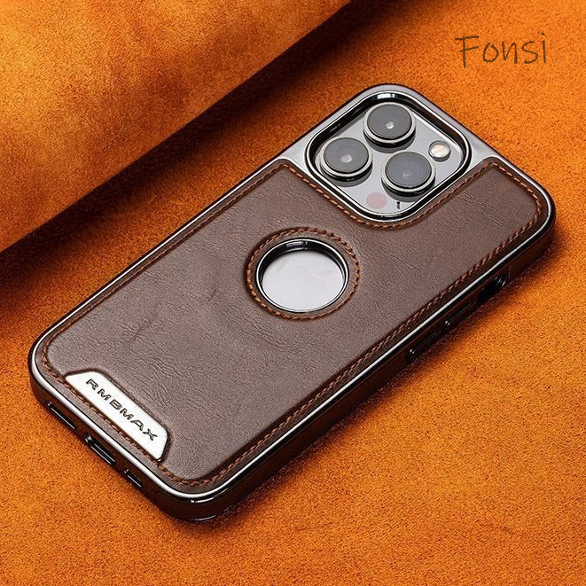 Ốp điện thoại nam LIGHT LUXURY cho iPhone 15 ProMax họa tiết da cao cấp iPhone 16 15 14 13 12 Pro Max Vỏ da chống rơi hút từ tính