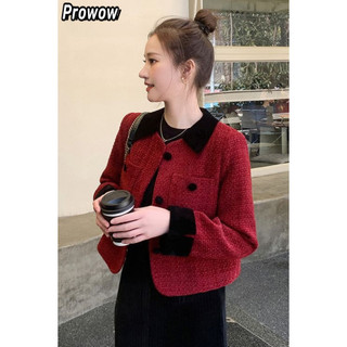 Prowow blazer áo nữ blazer áo vest nữ   Phong cách INS Thanh lịch Thoải mái WXW24805SY 40Z241001