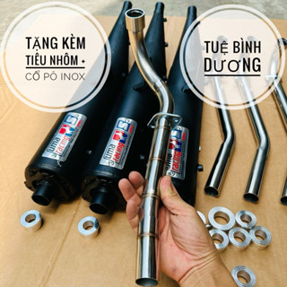 pô xe máy uma 1.1 Tặng Kèm Tiêu Nhôm + Cổ Pô Inox Móc Ấm, Móc gắn sirius  wave drem ex10 ex135 ex150