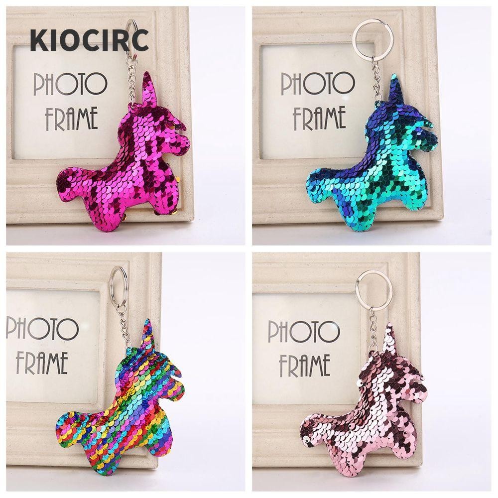 KIOCIRC Móc Khóa Hình Kỳ Lân Đính Sequin Lấp Lánh
