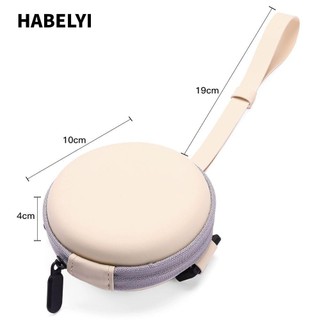 HABELYI Hộp Đựng Mắt Kính Hình Tròn Có Khóa Kéo Có Thể Gấp Gọn Tiện Dụng Mang Theo Du Lịch