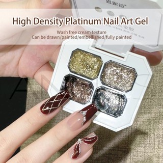  ANNIES Gel Nhũ Kim Tuyến Đặc Sệt Không Cần Rửa - Gel Bạch Kim Móng 4 Màu – Combo 2 Tặng Cọ Vẽ Gel 