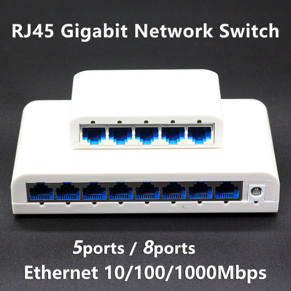 5-Port/8-Port Gigabit Switch 10/100/1000Mbps,Plug and Play Auto MDI/MDIX Fast Home/Dormitory/Office
