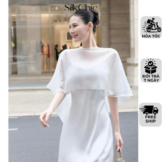 Lẻ Áo Choàng Váy Lụa Dáng Dài SC674 Áo Choàng Dài Phủ Lưng Dáng Dài
